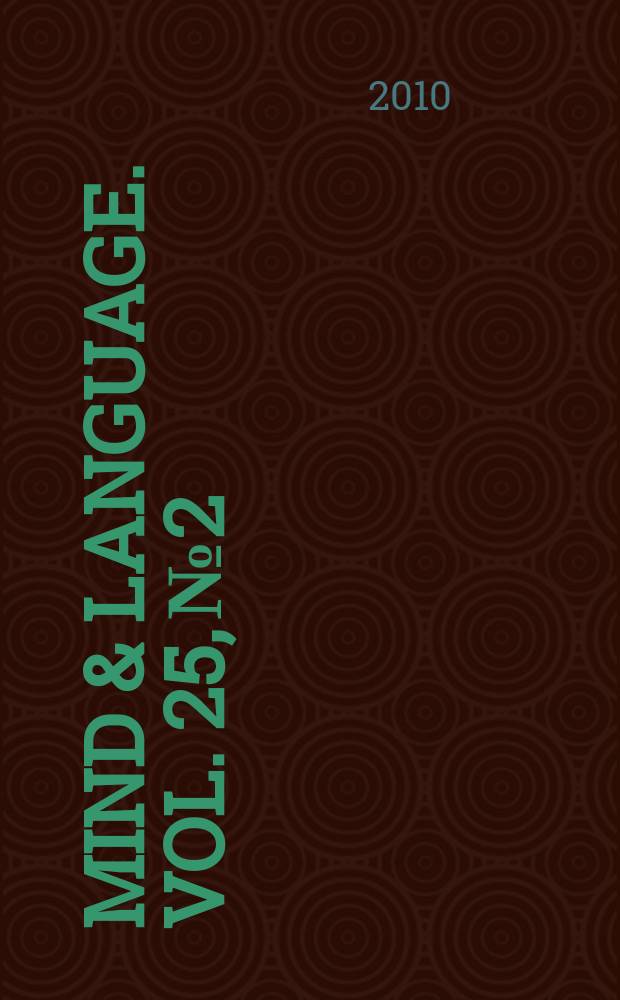 Mind & language. Vol. 25, № 2
