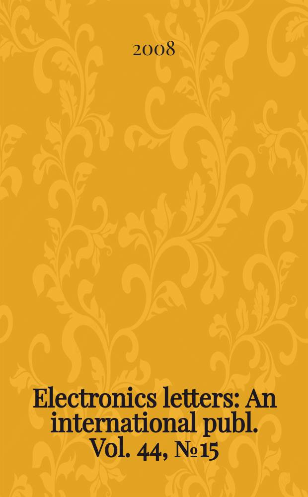 Electronics letters : An international publ. Vol. 44, № 15