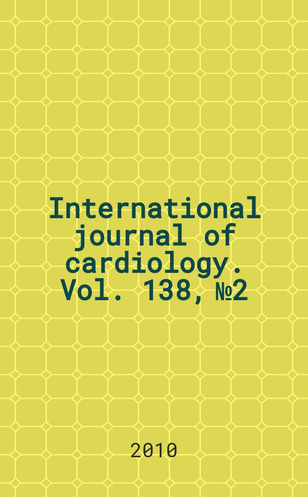 International journal of cardiology. Vol. 138, № 2
