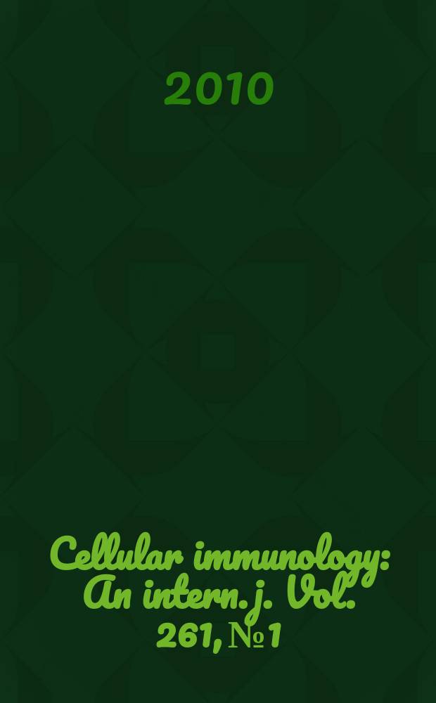 Cellular immunology : An intern. j. Vol. 261, № 1