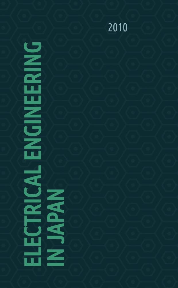 Electrical engineering in Japan : A transl. of the Denki Gakkai Ronbunshi (Transactions of the Inst. of electrical engineering in Japan). Vol. 171, № 3