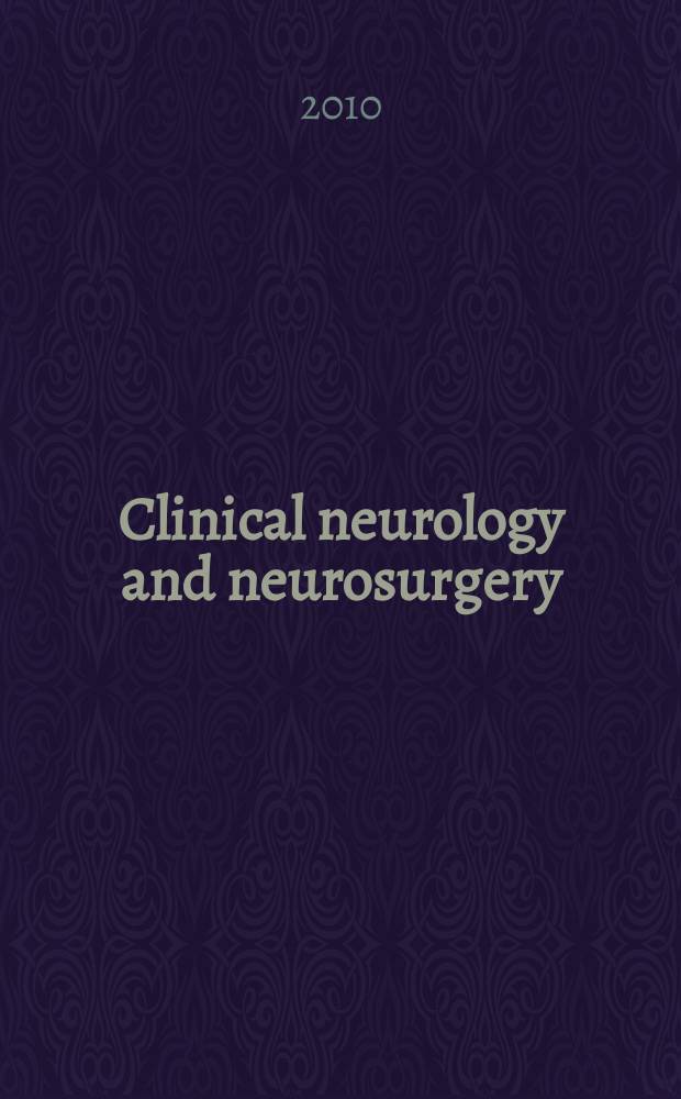 Clinical neurology and neurosurgery : J. of Netherlands soc. of neurology a. the Netherlands soc. of neurosurgeons. Vol. 112, № 2
