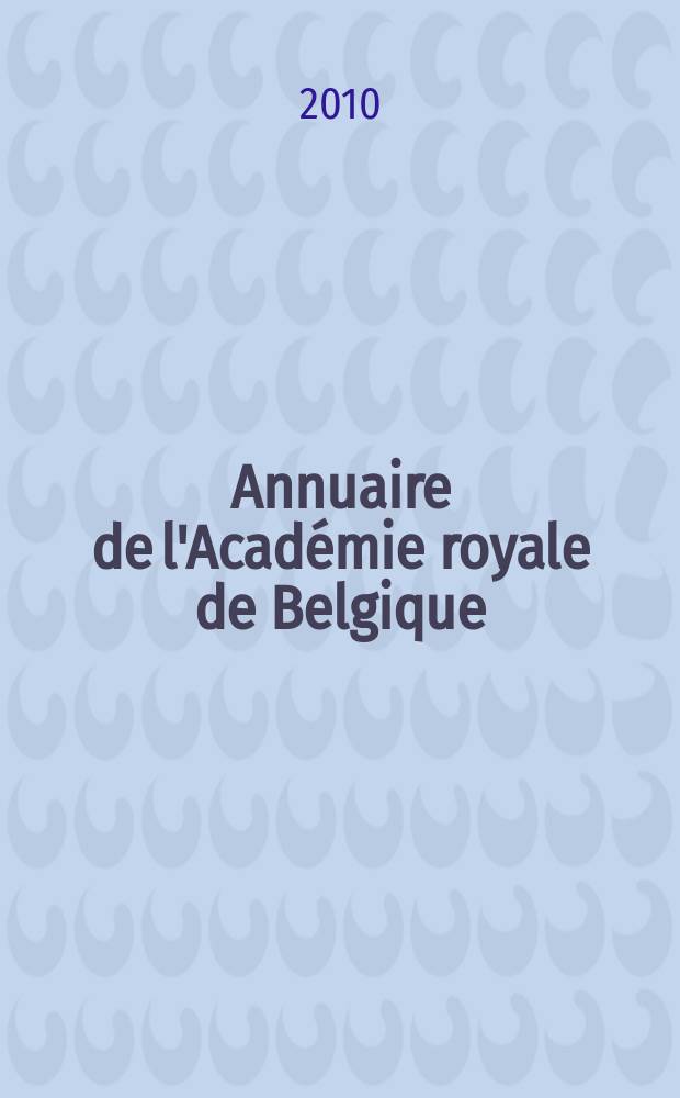 Annuaire de l'Académie royale de Belgique