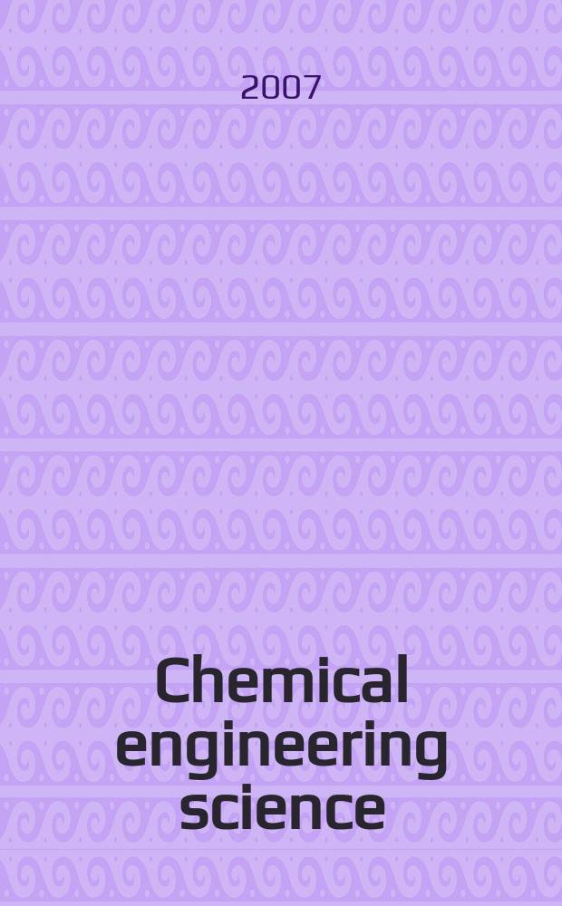 Chemical engineering science : Génie chimique. Vol. 62, № 15