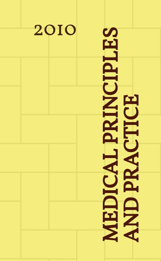 Medical principles and practice : International journal of the Kuwait university Health science centre. Vol. 19, № 2