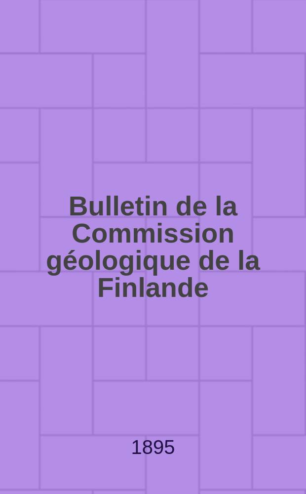 Bulletin de la Commission géologique de la Finlande