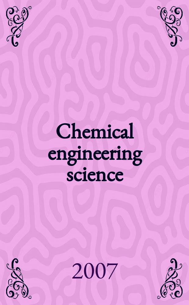 Chemical engineering science : Génie chimique. Vol. 62, № 8