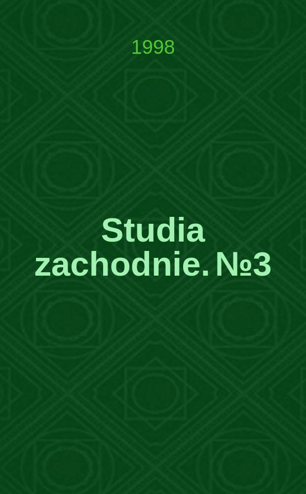 Studia zachodnie. № 3