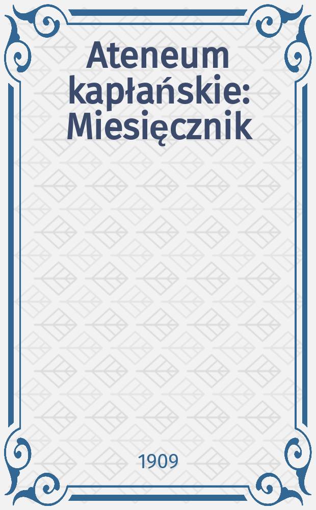 Ateneum kapłańskie : Miesięcznik