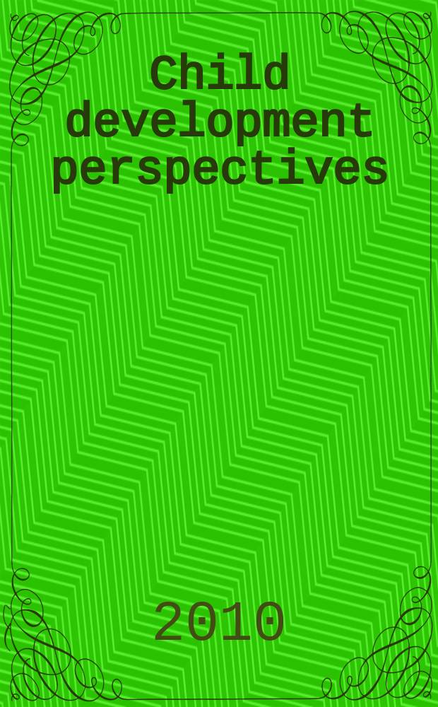 Child development perspectives : a publication of the Society for research in child development. Vol. 4, № 1