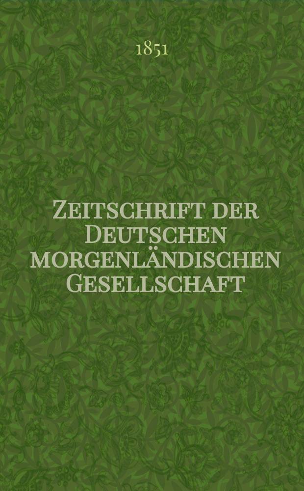 Zeitschrift der Deutschen morgenländischen Gesellschaft