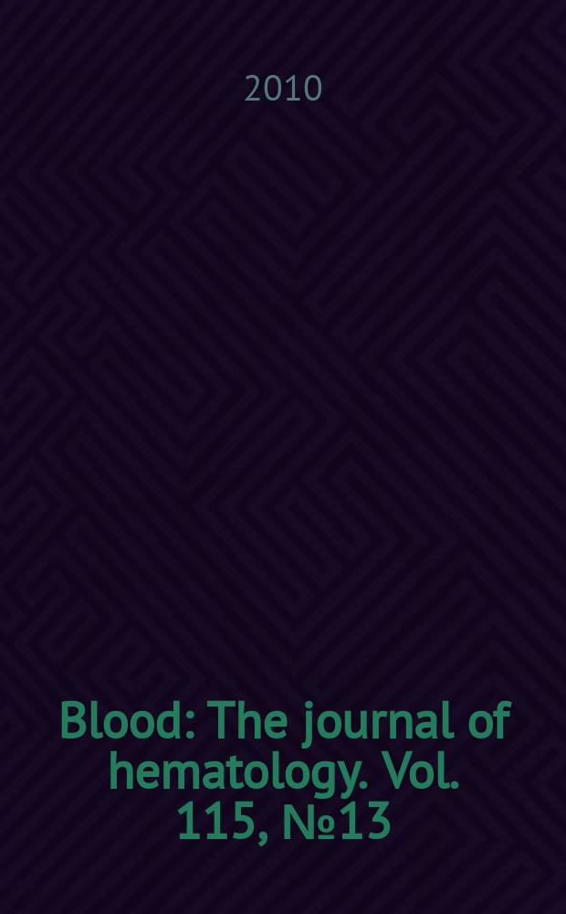 Blood : The journal of hematology. Vol. 115, № 13