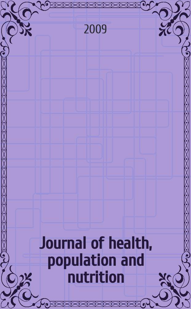 Journal of health, population and nutrition : JHPN. Vol. 27, № 3