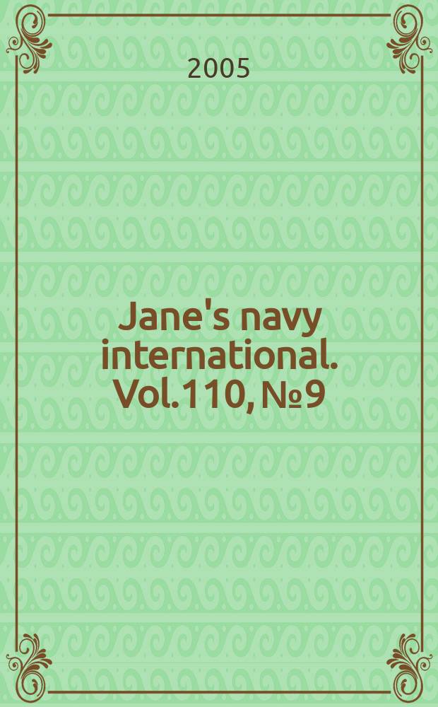 Jane's navy international. Vol.110, № 9