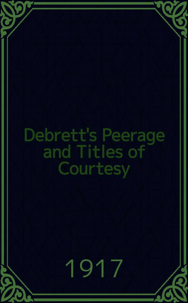 Debrett's Peerage and Titles of Courtesy