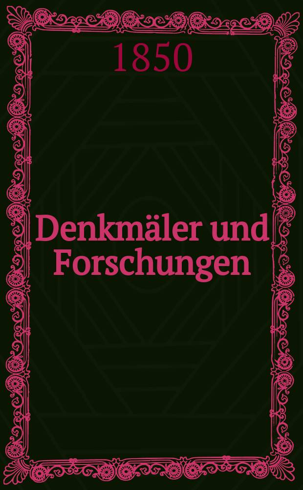 Denkmäler und Forschungen : Archäologische Zeitung