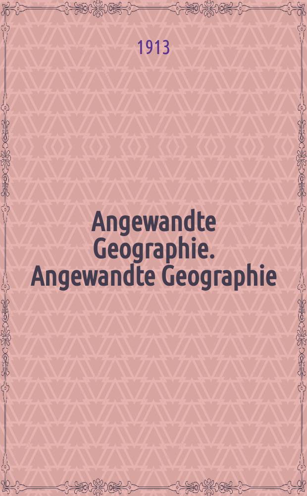Angewandte Geographie. Angewandte Geographie