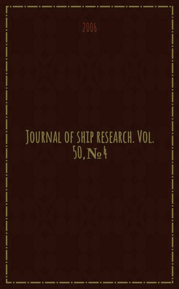 Journal of ship research. Vol. 50, № 4