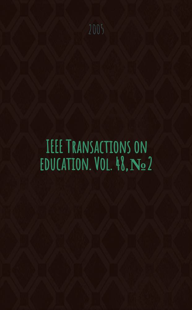 IEEE Transactions on education. Vol. 48, № 2