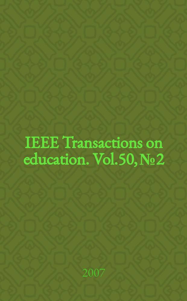 IEEE Transactions on education. Vol.50, № 2
