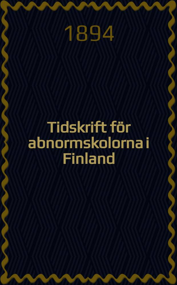 Tidskrift för abnormskolorna i Finland
