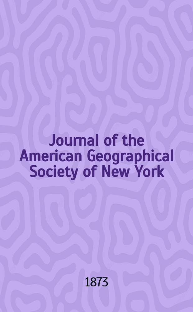 Journal of the American Geographical Society of New York