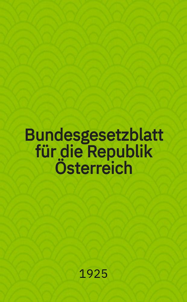 Bundesgesetzblatt für die Republik Österreich