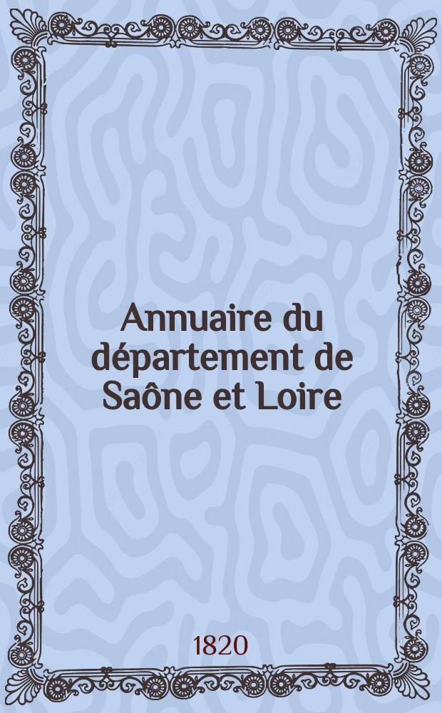 Annuaire du département de Saône et Loire