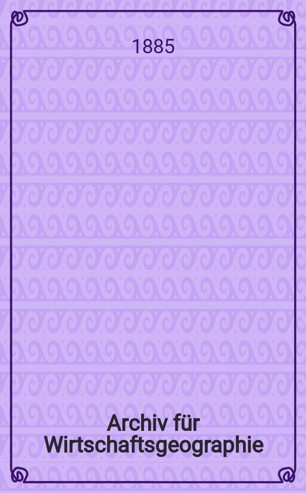 Archiv für Wirtschaftsgeographie