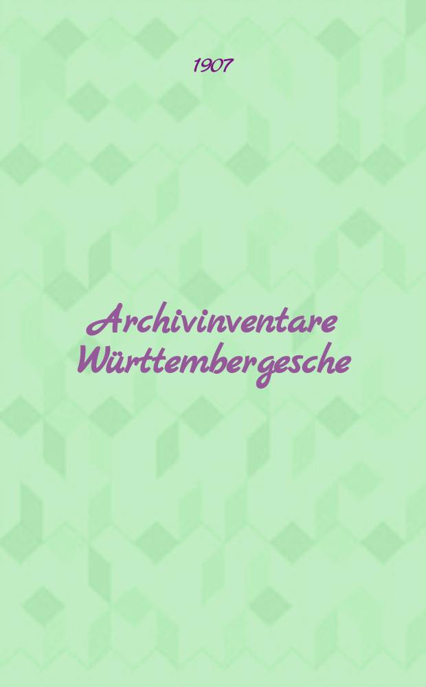 Archivinventare Württembergesche