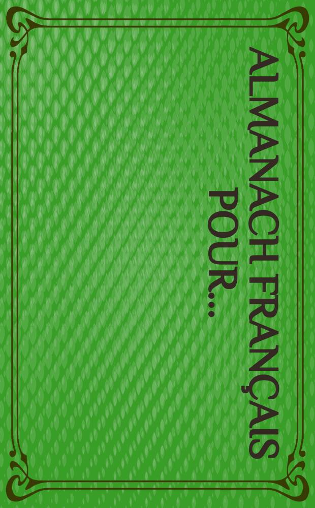 Almanach Français pour ...