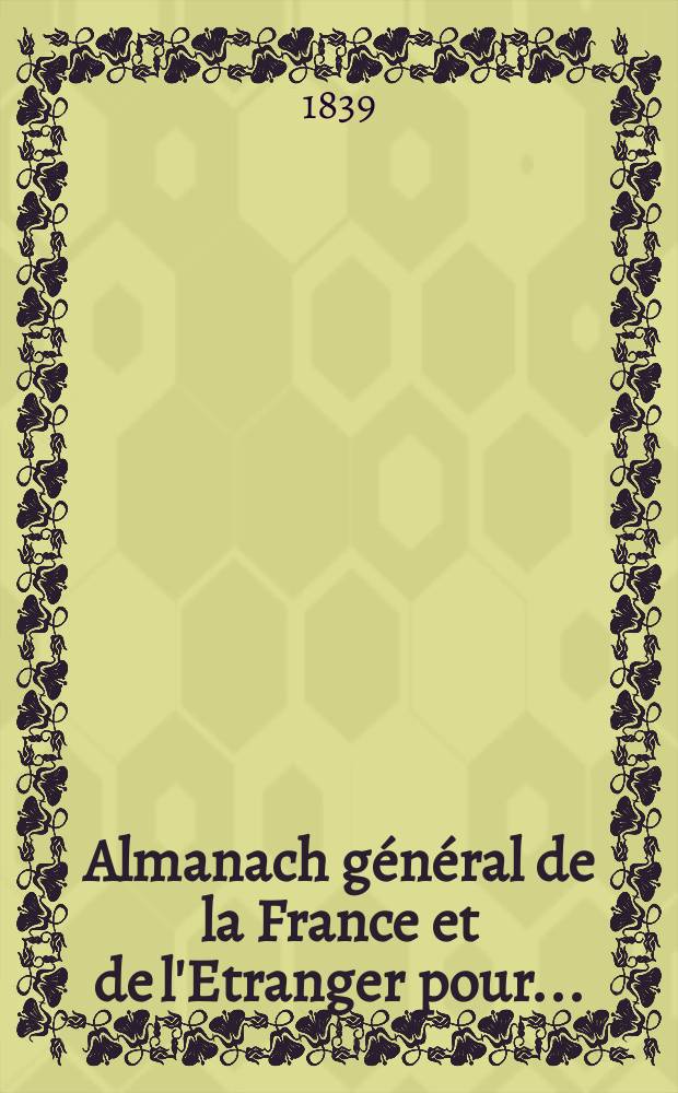 Almanach général de la France et de l'Etranger pour ...