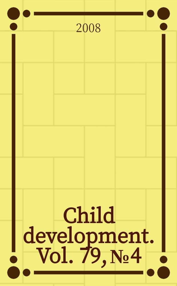 Child development. Vol. 79, № 4