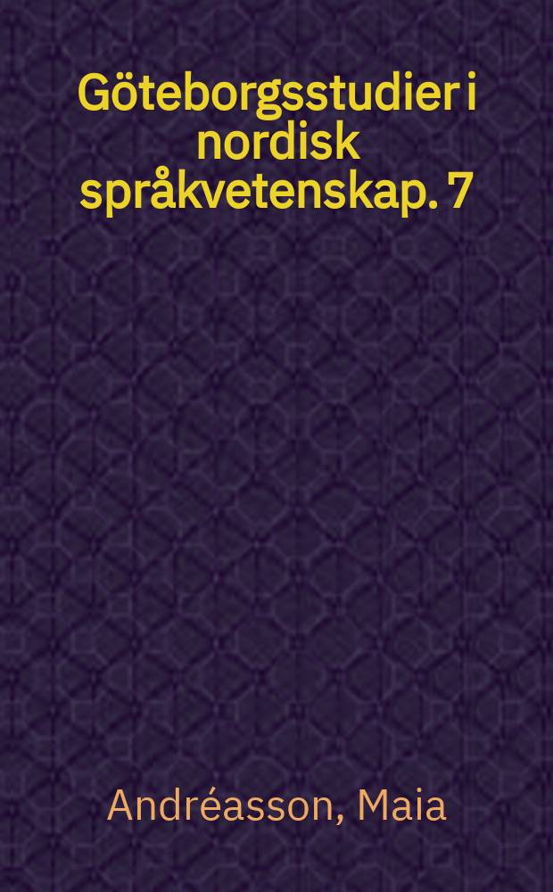 Göteborgsstudier i nordisk språkvetenskap. 7 : Satsadverbial, ledföljd och informationsdynamik i svenskan = Придаточные обстоятельственные предложения .Порядок составляющих и информационная динамика