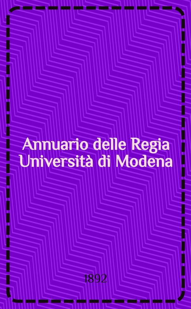 Annuario delle Regia Università di Modena