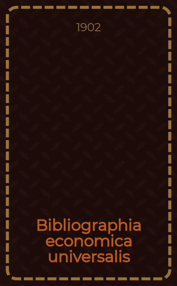 Bibliographia economica universalis