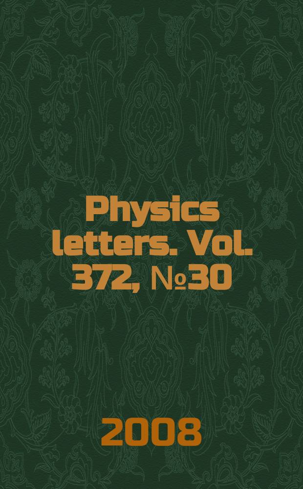 Physics letters. Vol. 372, № 30