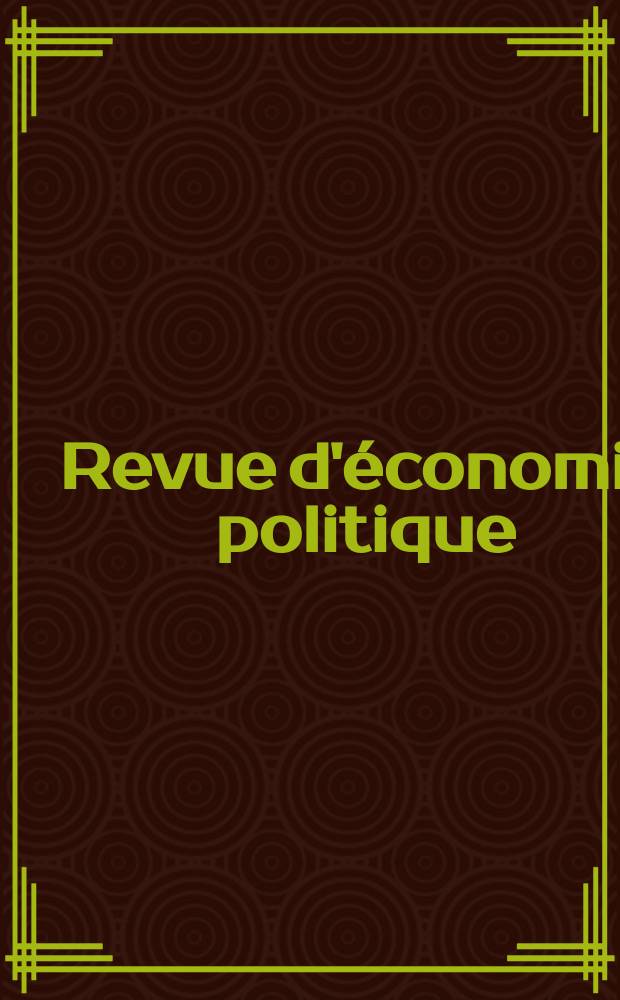 Revue d'économie politique