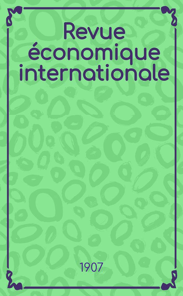 Revue &eacute;conomique internationale