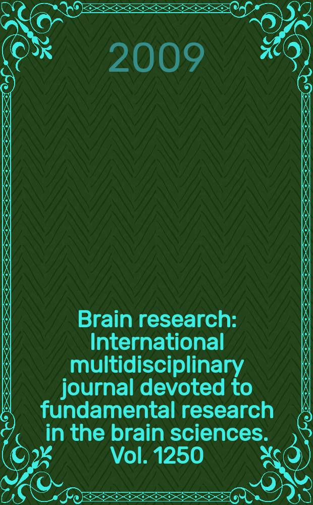 Brain research : International multidisciplinary journal devoted to fundamental research in the brain sciences. Vol. 1250