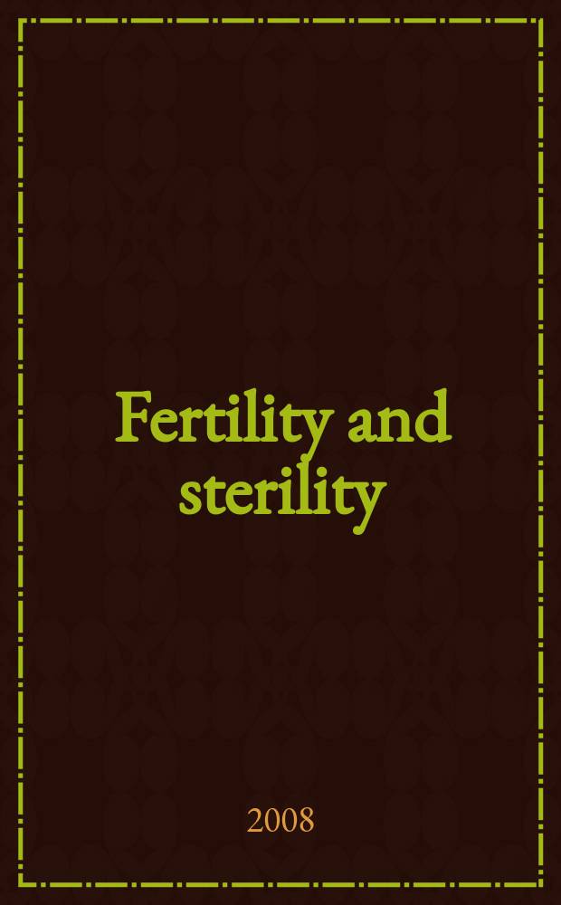 Fertility and sterility : A journal devoted to the clinical aspects of infertility Offic. journal of the American soc. for the study of sterility. Vol. 90, № 2