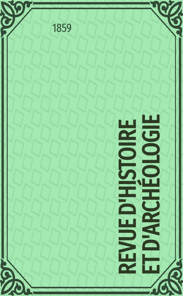 Revue d'histoire et d'archéologie