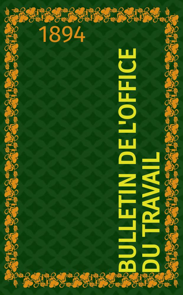 Bulletin de l'Office du travail