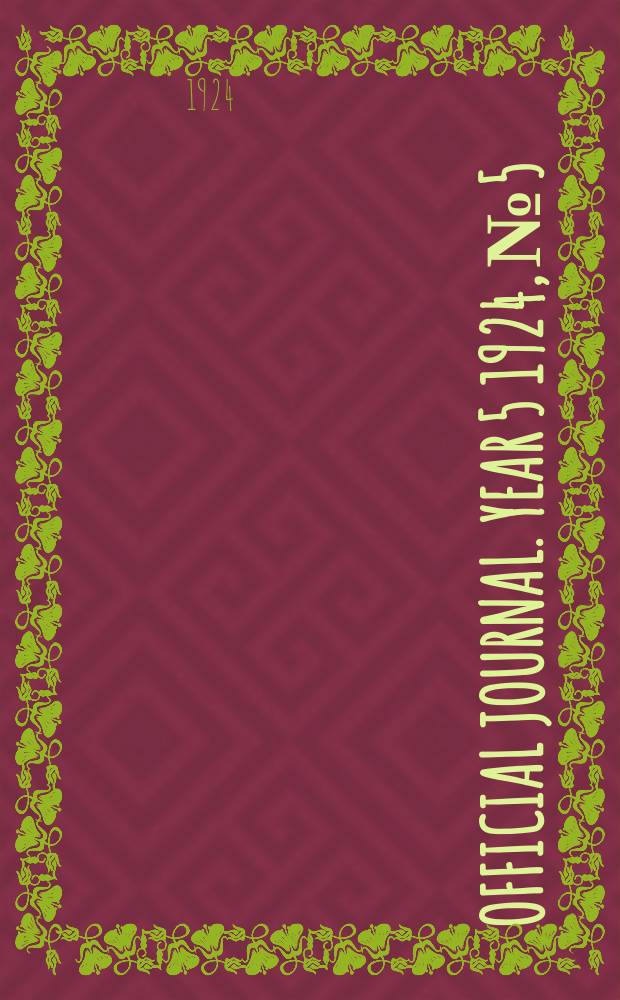 Official journal. Year 5 1924, № 5