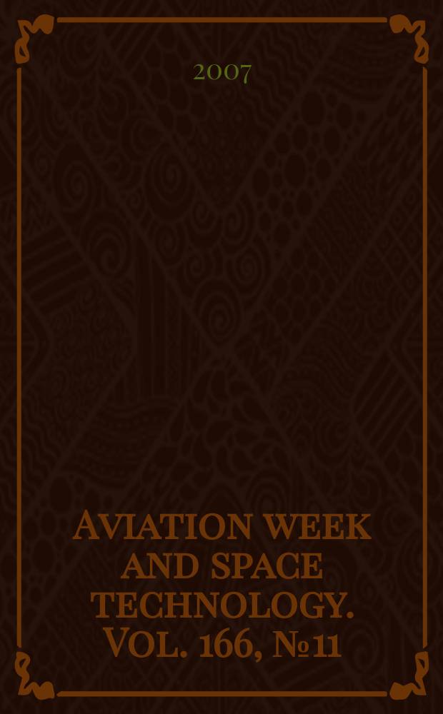 Aviation week and space technology. Vol. 166, № 11