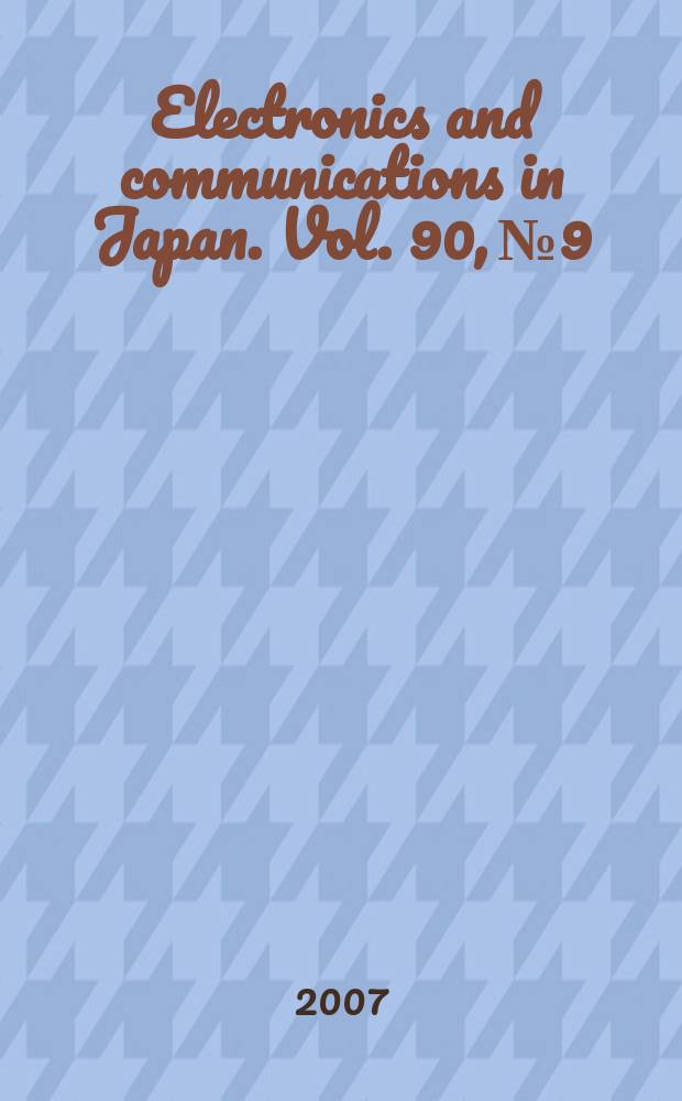 Electronics and communications in Japan. Vol. 90, № 9