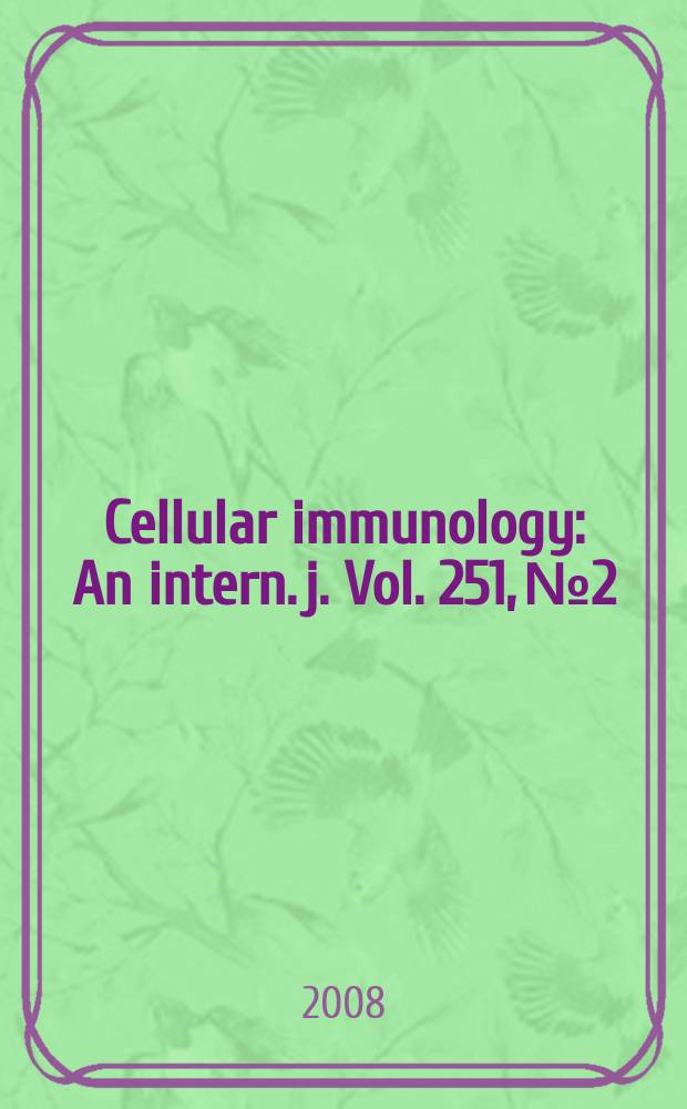 Cellular immunology : An intern. j. Vol. 251, № 2