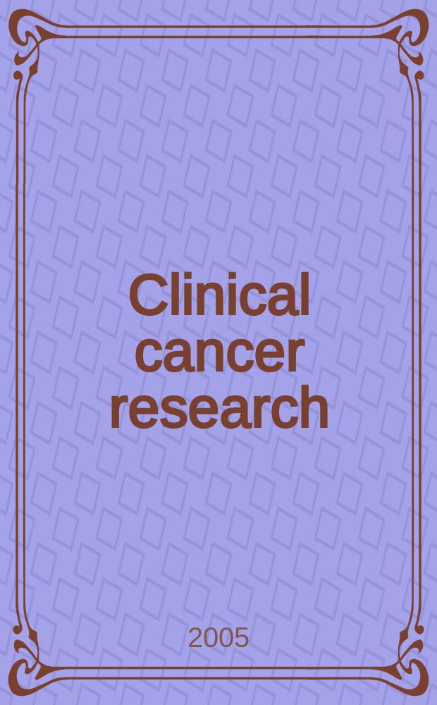 Clinical cancer research : An off. j. of the Amer. assoc. for cancer research. Vol. 11, № 15