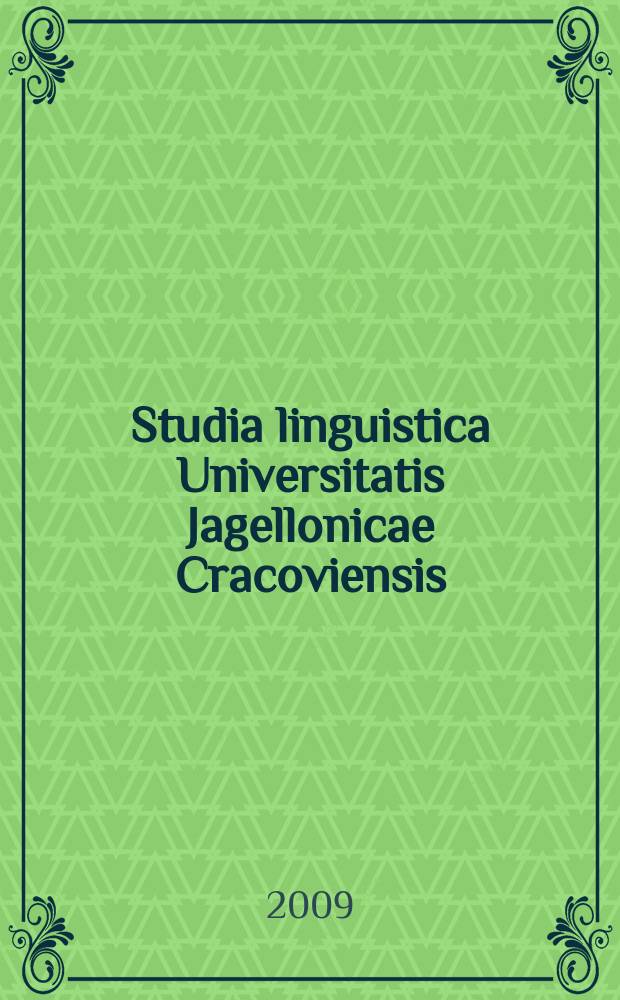Studia linguistica Universitatis Jagellonicae Cracoviensis