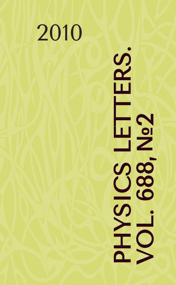Physics letters. Vol. 688, № 2/3